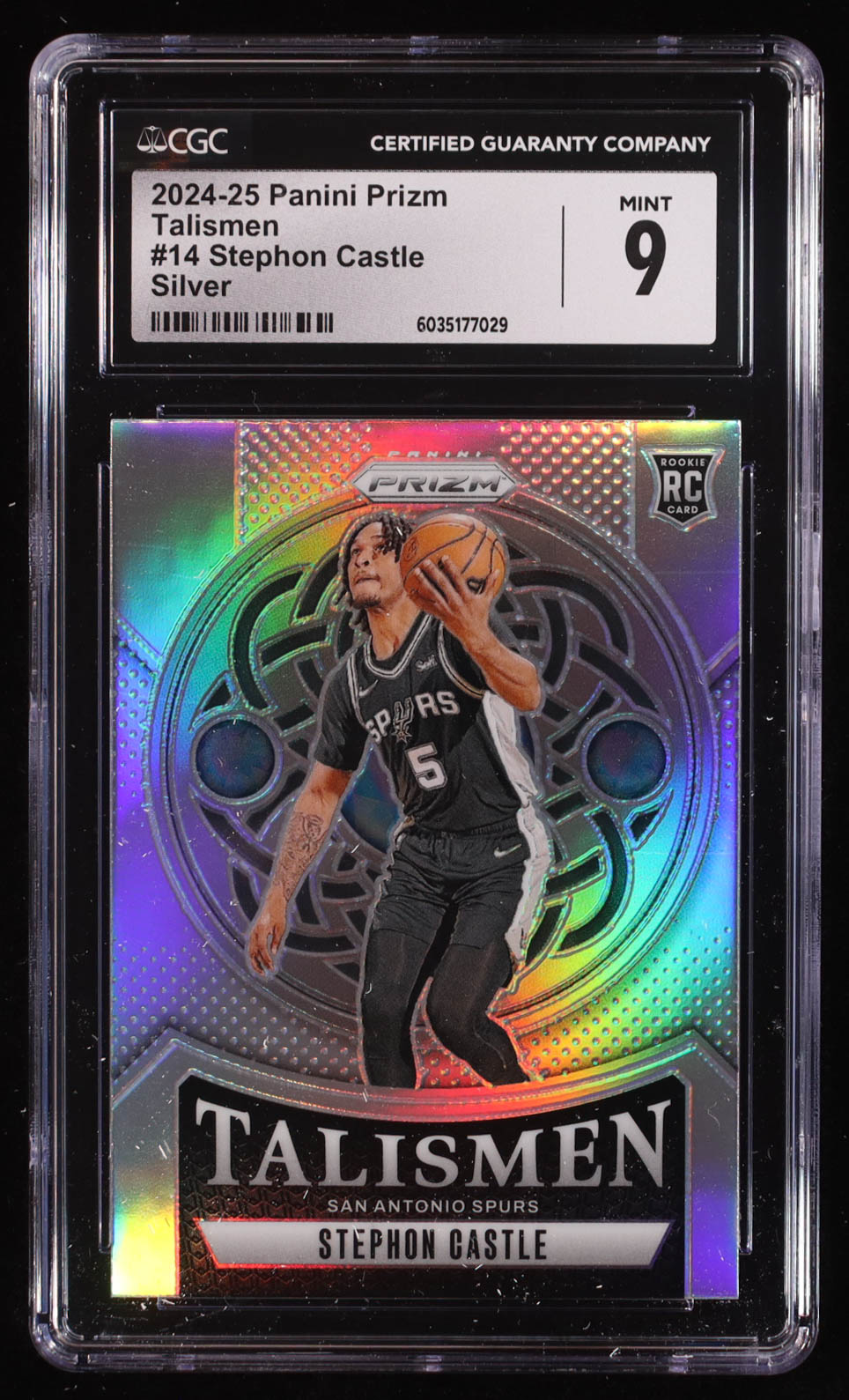 Stephon Castle 2024-25 Panini Prizm Talismen Prizms Silver #14 RC (CGC 9) at PristineAuction.com Stephon Castle 2024-25 Panini Prizm Talismen Prizms Silver #14 RC (CGC 9) at PristineAuction.com