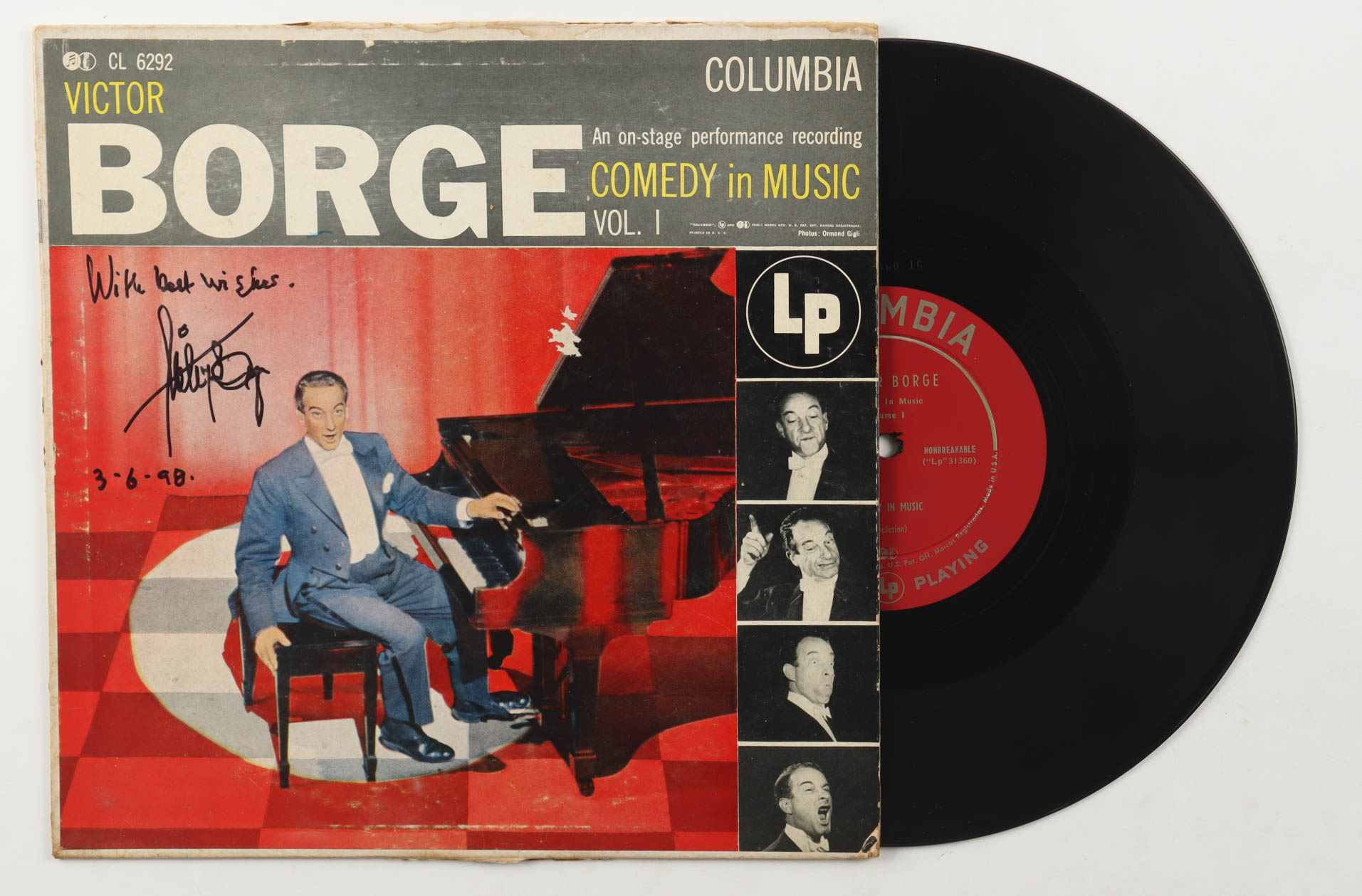 Victor Borge Signed "Comedy in Music, Vol. 1" Vinyl Record Album Inscribed "With Best Wishes" & "3-6-98" (JSA) at PristineAuction.com Victor Borge Signed "Comedy in Music, Vol. 1" Vinyl Record Album Inscribed "With Best Wishes" & "3-6-98" (JSA) at PristineAuction.com