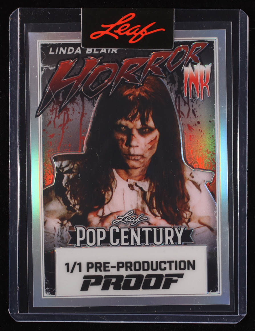 Linda Blair Leaf Pop Century Horrow Ink Prismatic Silver Pre-Production Proof #NNO #1/1 at PristineAuction.com Linda Blair Leaf Pop Century Horrow Ink Prismatic Silver Pre-Production Proof #NNO #1/1 at PristineAuction.com