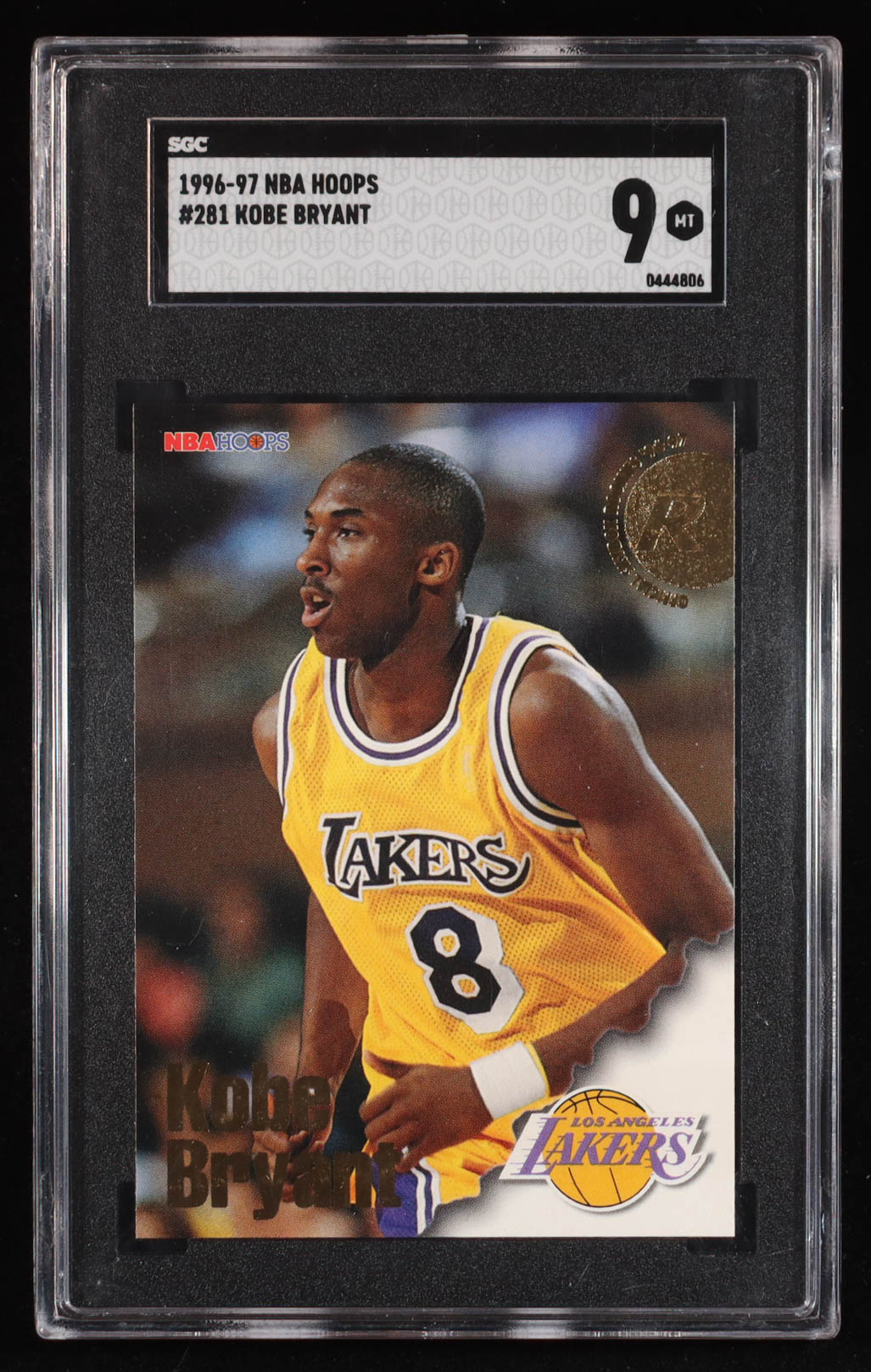 Kobe Bryant 1996-97 Hoops #281 RC (SGC 9) at PristineAuction.com Kobe Bryant 1996-97 Hoops #281 RC (SGC 9) at PristineAuction.com
