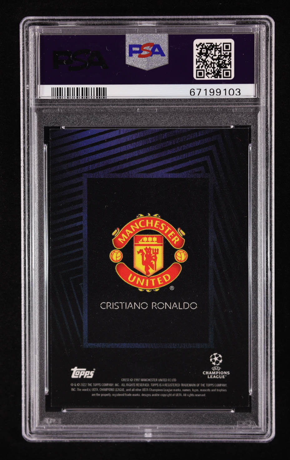 Cristiano Ronaldo 2022 Topps UEFA Champions League Knockout Blue #NNO #23/25 (PSA 9) at PristineAuction.com Cristiano Ronaldo 2022 Topps UEFA Champions League Knockout Blue #NNO #23/25 (PSA 9) at PristineAuction.com