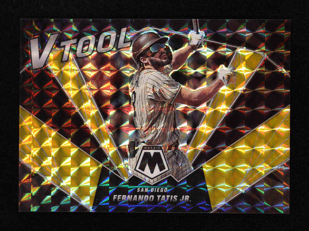 Fernando Tatis Jr. 2022 Panini Mosaic V Tool Mosaic Gold #4 #05/10 at PristineAuction.com Fernando Tatis Jr. 2022 Panini Mosaic V Tool Mosaic Gold #4 #05/10 at PristineAuction.com