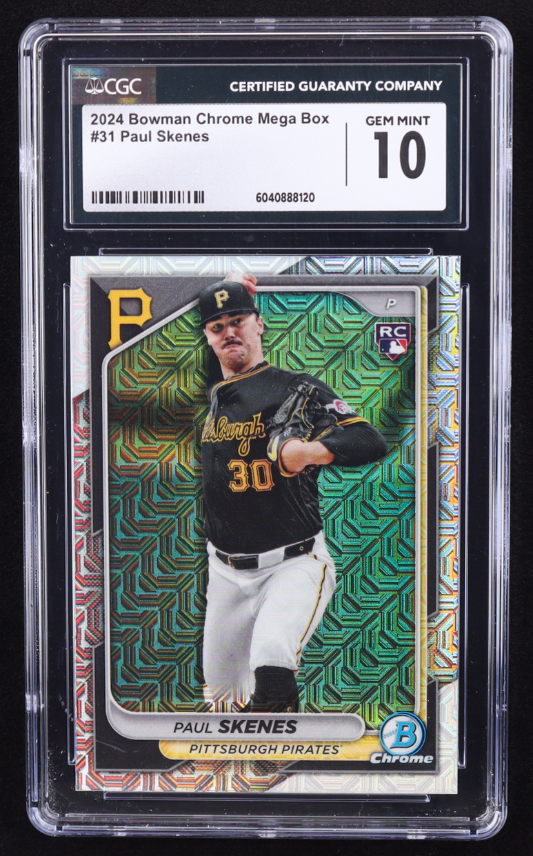 Paul Skenes 2024 Bowman Chrome Mega Box #31 RC (CGC 10) at PristineAuction.com Paul Skenes 2024 Bowman Chrome Mega Box #31 RC (CGC 10) at PristineAuction.com