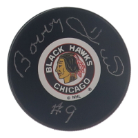 Bobby Hull Signed Blackhawks Logo Hockey Puck (COJO) at PristineAuction.com