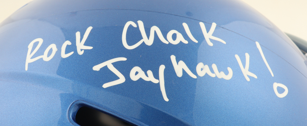 Chris Harris Jr. & Aqib Talib Signed Kansas Jayhawks Full-Size Helmet Inscribed "Rock Chalk Jayhawk!" (Beckett) at PristineAuction.com Chris Harris Jr. & Aqib Talib Signed Kansas Jayhawks Full-Size Helmet Inscribed "Rock Chalk Jayhawk!" (Beckett) at PristineAuction.com