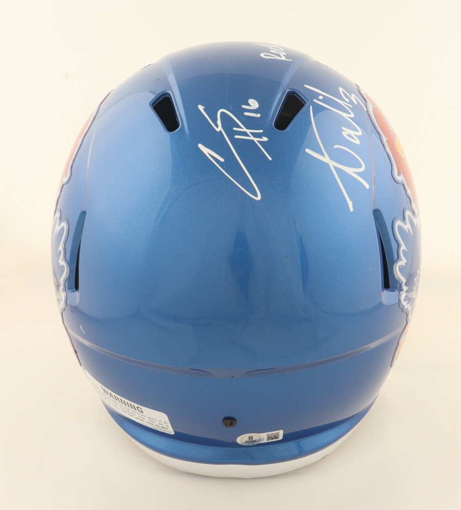 Chris Harris Jr. & Aqib Talib Signed Kansas Jayhawks Full-Size Helmet Inscribed "Rock Chalk Jayhawk!" (Beckett) at PristineAuction.com Chris Harris Jr. & Aqib Talib Signed Kansas Jayhawks Full-Size Helmet Inscribed "Rock Chalk Jayhawk!" (Beckett) at PristineAuction.com