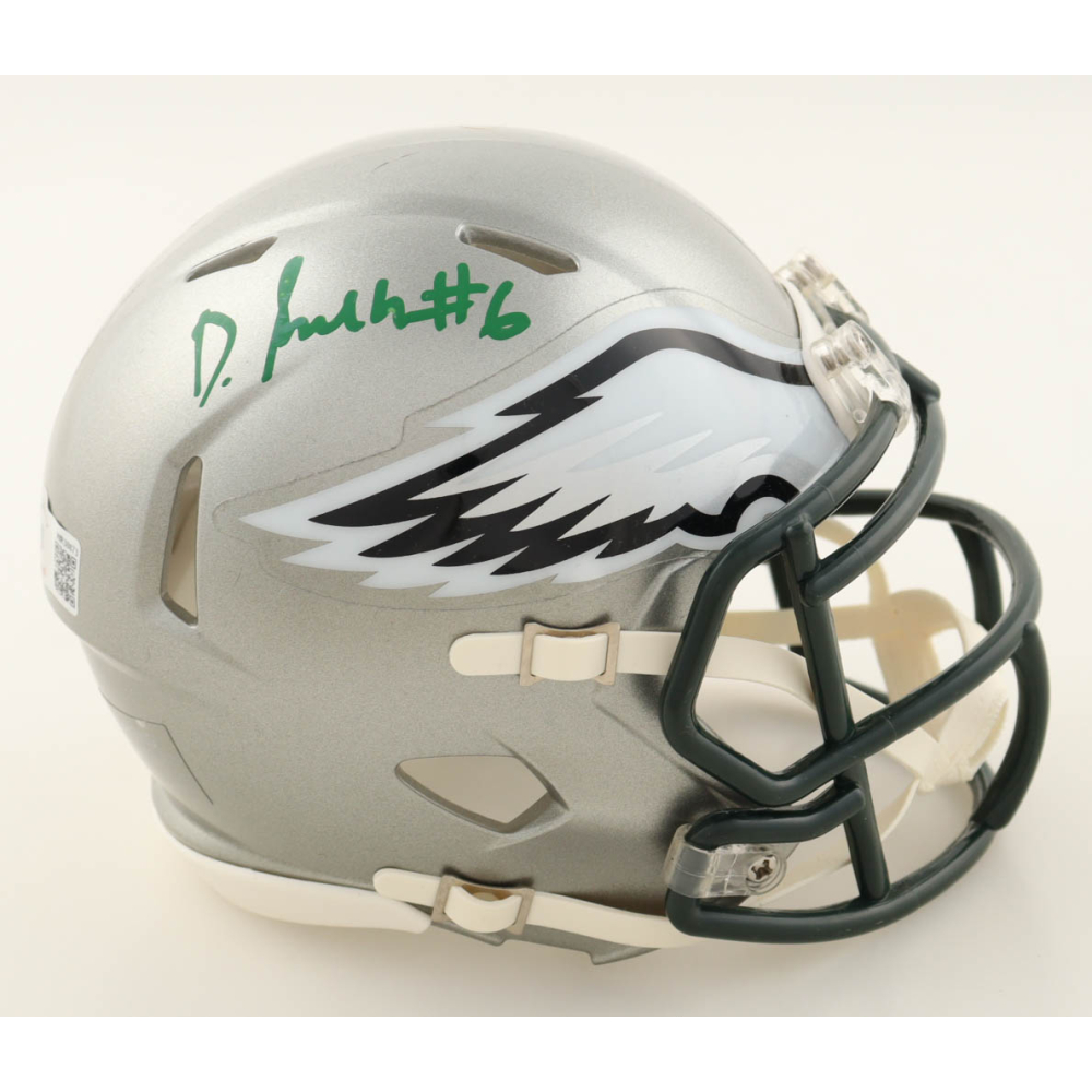 DeVonta Smith Signed Eagles Flash Alternate Speed Mini Helmet (Beckett) at PristineAuction.com