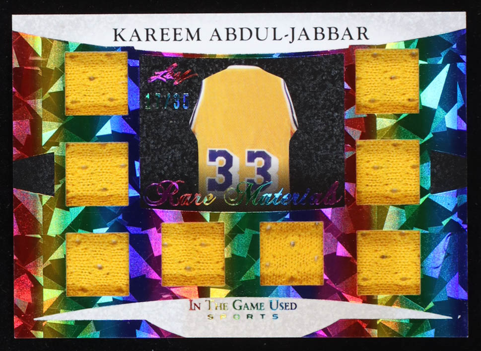 Kareem Abdul-Jabbar 2024 Leaf In The Game Used Sports Crystal Rainbow #RM-16 #17/35 at PristineAuction.com Kareem Abdul-Jabbar 2024 Leaf In The Game Used Sports Crystal Rainbow #RM-16 #17/35 at PristineAuction.com