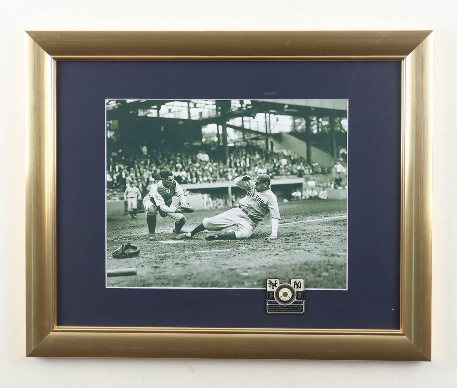 Babe Ruth Slides Into Home Plate Framed 8x10 Photo Display with Pin ...
