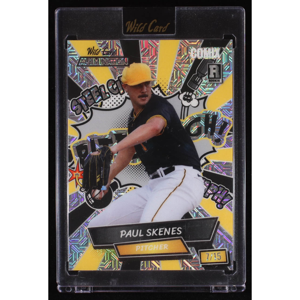 Paul Skenes 2024 Wild Card Alumination Comix Pittsburgh! Black Yellow Mojo #PS2 RC #7/15 at PristineAuction.com