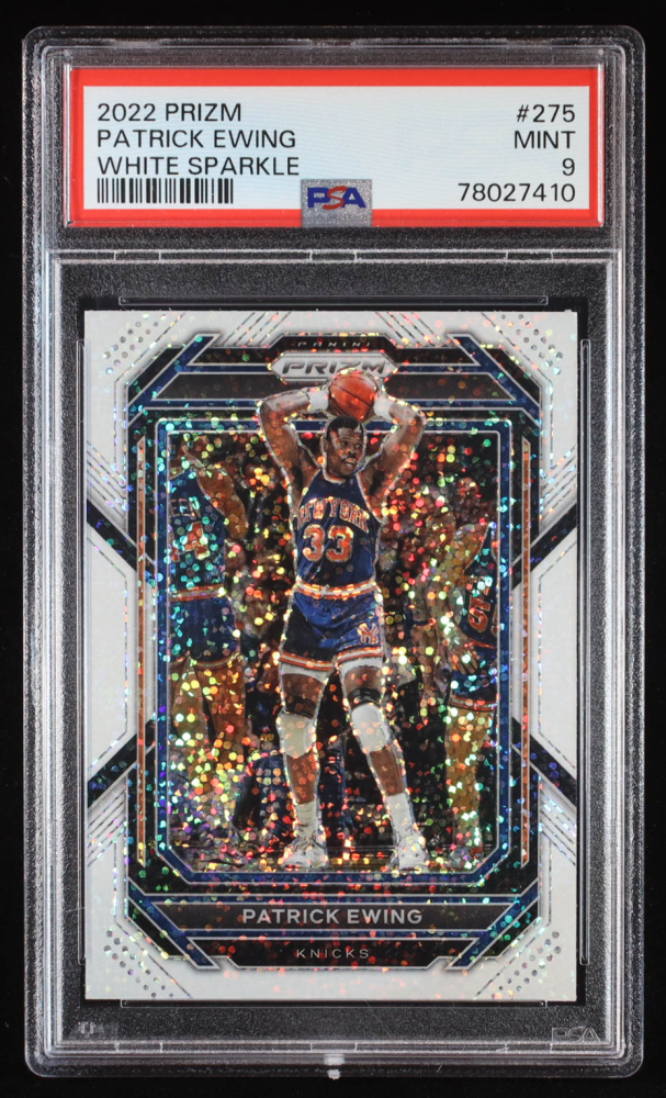 2022 Panini Prizm Basketball White Sparkle Patrick Ewing #275 PSA 9