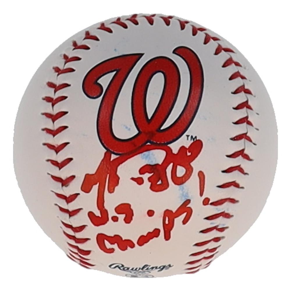 Mike Rizzo Signed OML Nationals Logo Baseball Inscribed "W.S. Champs!" (JSA) at PristineAuction.com
