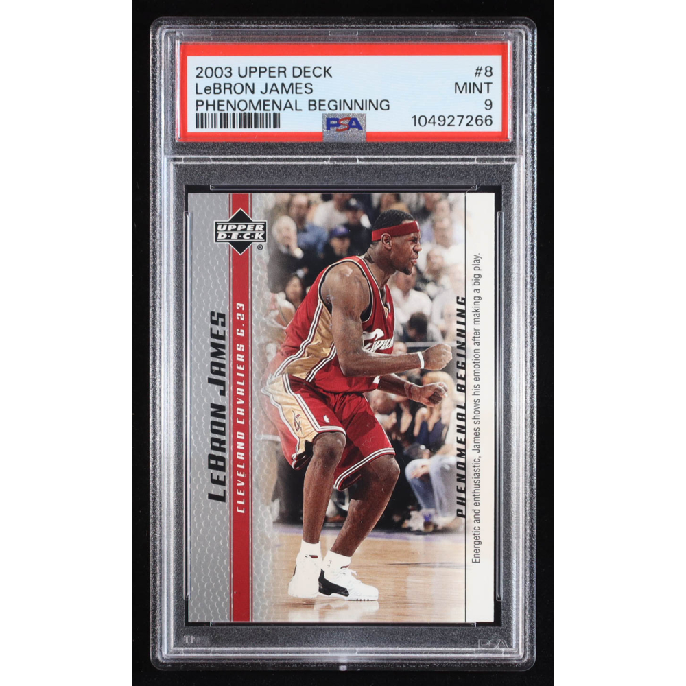 LeBron James 2003-04 Upper Deck Phenomenal Beginning LeBron James #8 RC (PSA 9) at PristineAuction.com