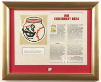 1956 Official Cooperstown Collection Custom Framed Cincinnati Reds Stat Patch Card Display With Team Pin at PristineAuction.com
