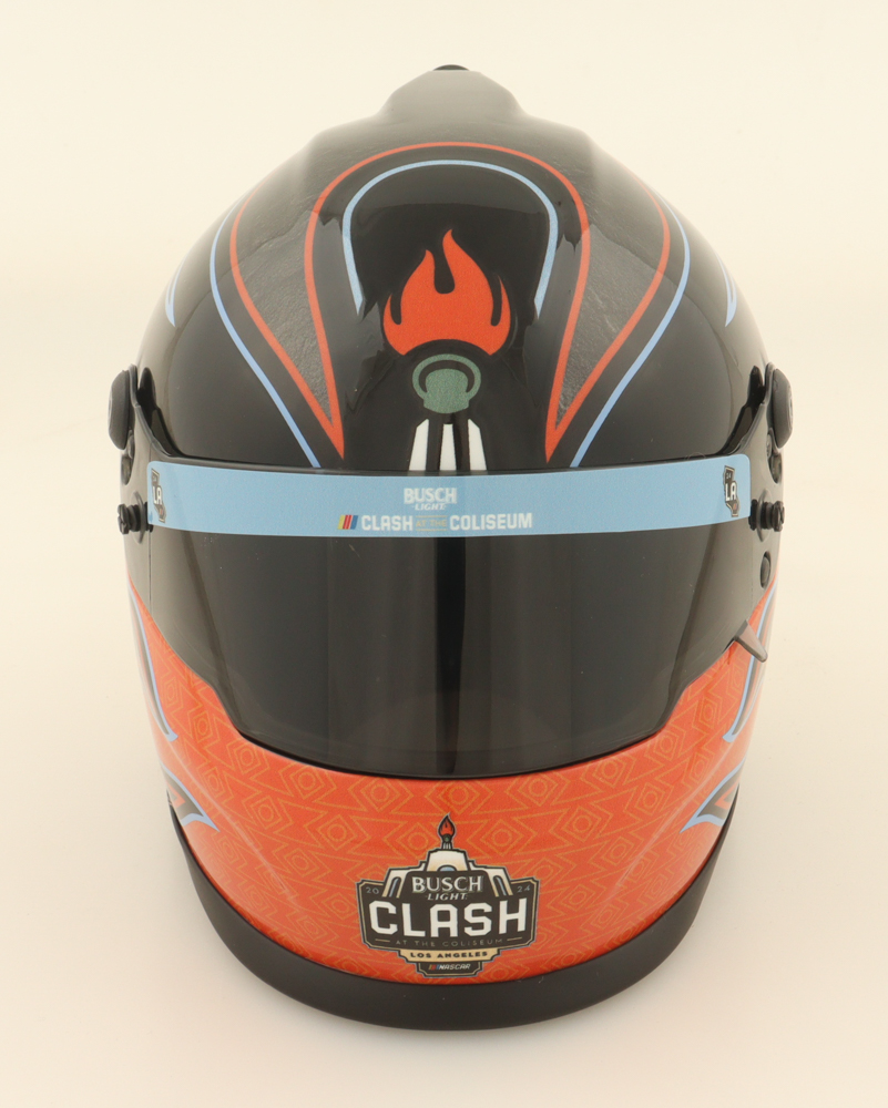 Denny Hamlin Busch Light NASCAR 2024 Clash At The Coliseum 1:2 Scale Mini Helmet at PristineAuction.com Denny Hamlin Busch Light NASCAR 2024 Clash At The Coliseum 1:2 Scale Mini Helmet at PristineAuction.com