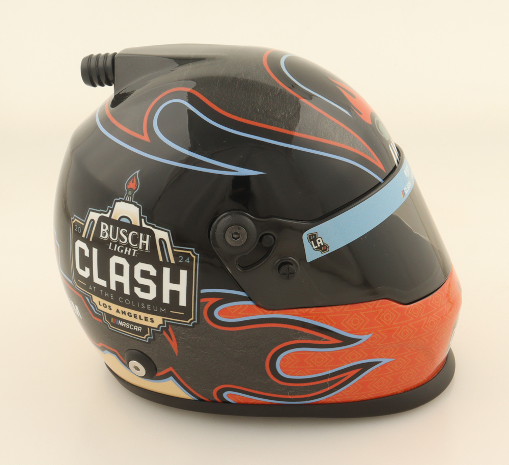 Denny Hamlin Busch Light NASCAR 2024 Clash At The Coliseum 1:2 Scale Mini Helmet at PristineAuction.com Denny Hamlin Busch Light NASCAR 2024 Clash At The Coliseum 1:2 Scale Mini Helmet at PristineAuction.com