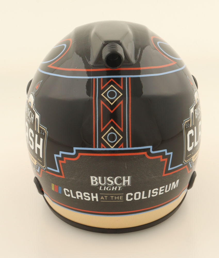 Denny Hamlin Busch Light NASCAR 2024 Clash At The Coliseum 1:2 Scale Mini Helmet at PristineAuction.com Denny Hamlin Busch Light NASCAR 2024 Clash At The Coliseum 1:2 Scale Mini Helmet at PristineAuction.com