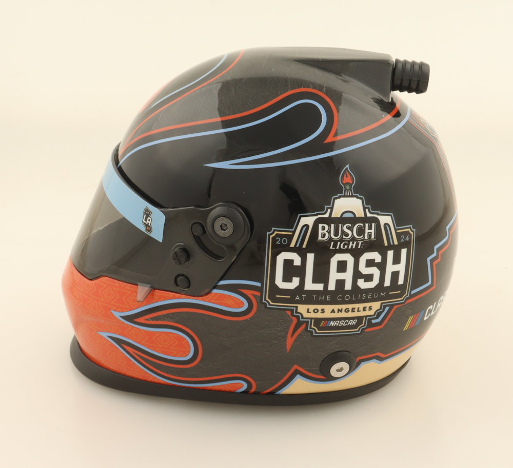 Denny Hamlin Busch Light NASCAR 2024 Clash At The Coliseum 1:2 Scale Mini Helmet at PristineAuction.com Denny Hamlin Busch Light NASCAR 2024 Clash At The Coliseum 1:2 Scale Mini Helmet at PristineAuction.com