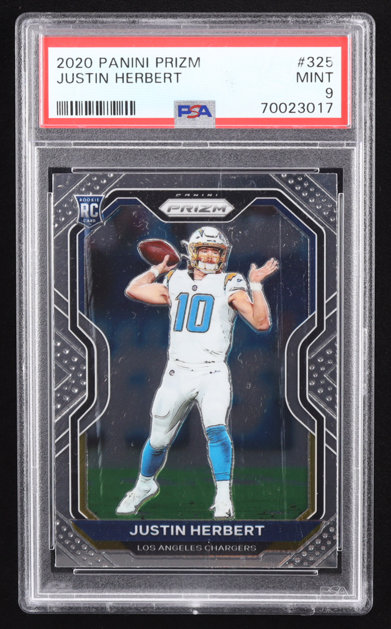 Justin Herbert 2020 Panini Prizm #325 RC (PSA 9) at PristineAuction.com Justin Herbert 2020 Panini Prizm #325 RC (PSA 9) at PristineAuction.com