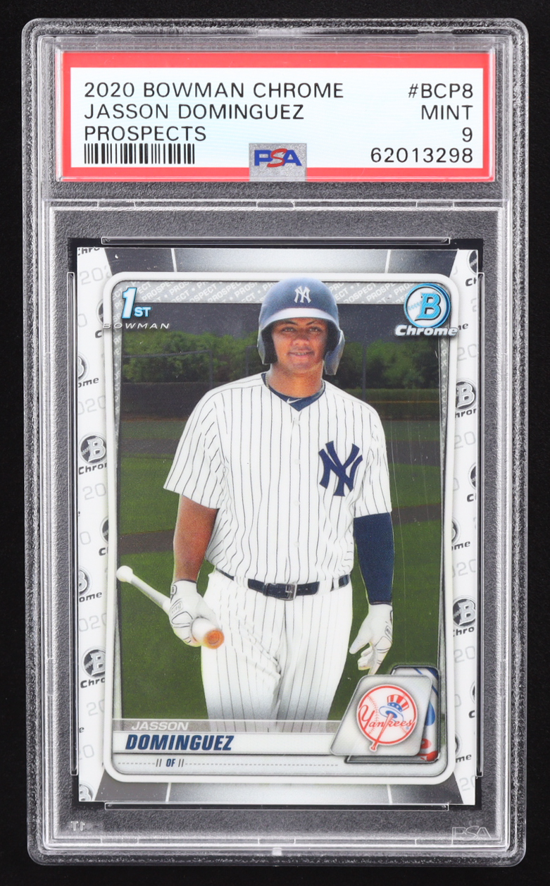 Jasson Dominguez 2020 Bowman Chrome Prospects #BCP8 RC (PSA 9) at PristineAuction.com Jasson Dominguez 2020 Bowman Chrome Prospects #BCP8 RC (PSA 9) at PristineAuction.com