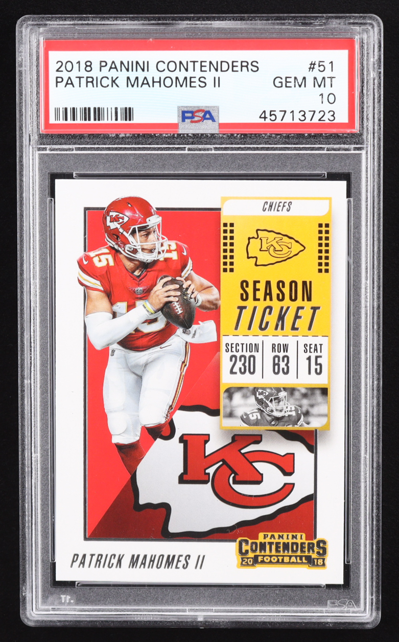 Patrick Mahomes II 2018 Panini Contenders #51 (PSA 10) at PristineAuction.com Patrick Mahomes II 2018 Panini Contenders #51 (PSA 10) at PristineAuction.com