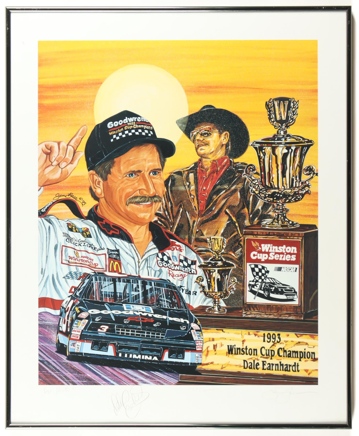 Dale Earnhardt Sr. Signed LE "Six Shooter" Custom Framed Lithograph (Beckett) at PristineAuction.com Dale Earnhardt Sr. Signed LE "Six Shooter" Custom Framed Lithograph (Beckett) at PristineAuction.com