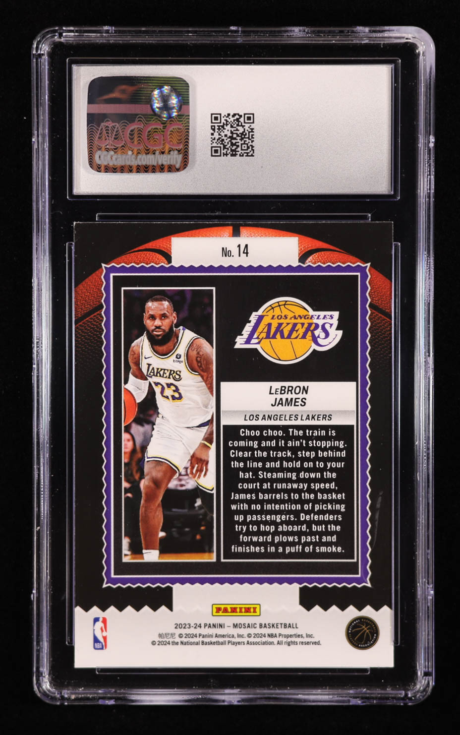 LeBron James 2023-24 Panini Mosaic Jam Masters #14 (CGC 10) at PristineAuction.com LeBron James 2023-24 Panini Mosaic Jam Masters #14 (CGC 10) at PristineAuction.com