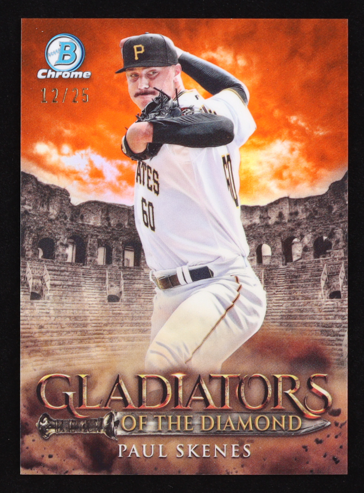 Paul Skenes 2024 Bowman Chrome Gladiators of the Diamond Orange Refractors #GOTD10 RC #12/25