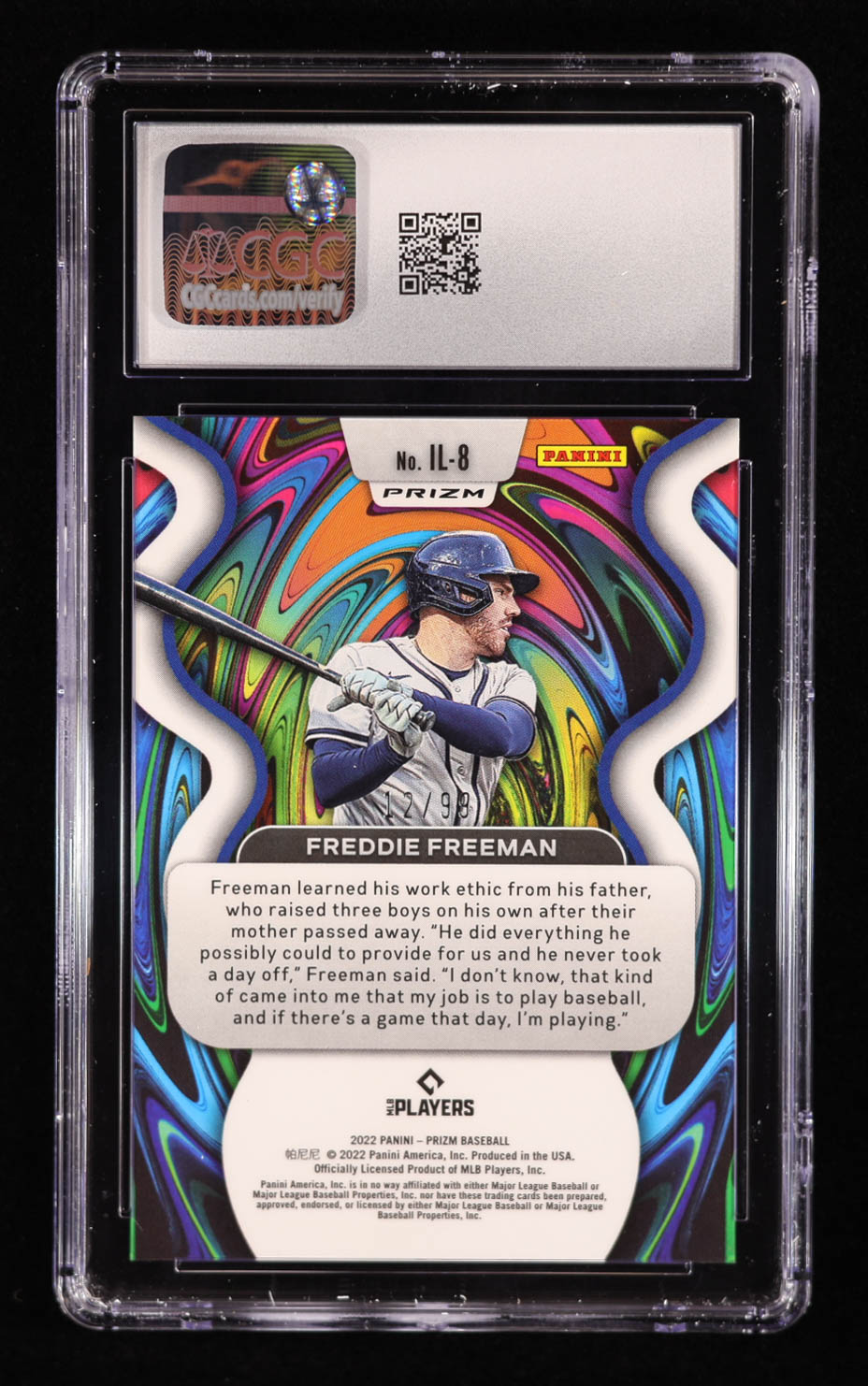 Freddie Freeman 2022 Panini Prizm Illumination Prizms Red Wave #IL8 #12/99 (CGC 10) at PristineAuction.com Freddie Freeman 2022 Panini Prizm Illumination Prizms Red Wave #IL8 #12/99 (CGC 10) at PristineAuction.com