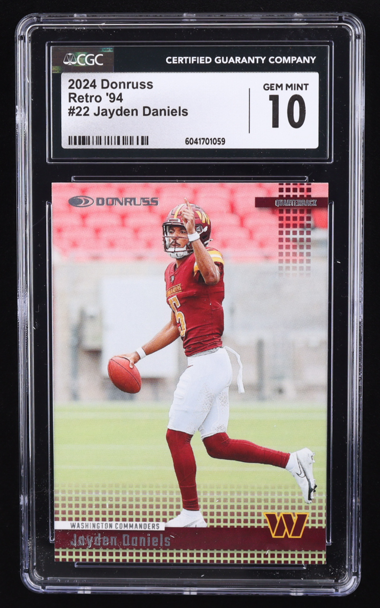 Jayden Daniels 2024 Donruss Retro '94 #22 RC (CGC 10) at PristineAuction.com Jayden Daniels 2024 Donruss Retro '94 #22 RC (CGC 10) at PristineAuction.com