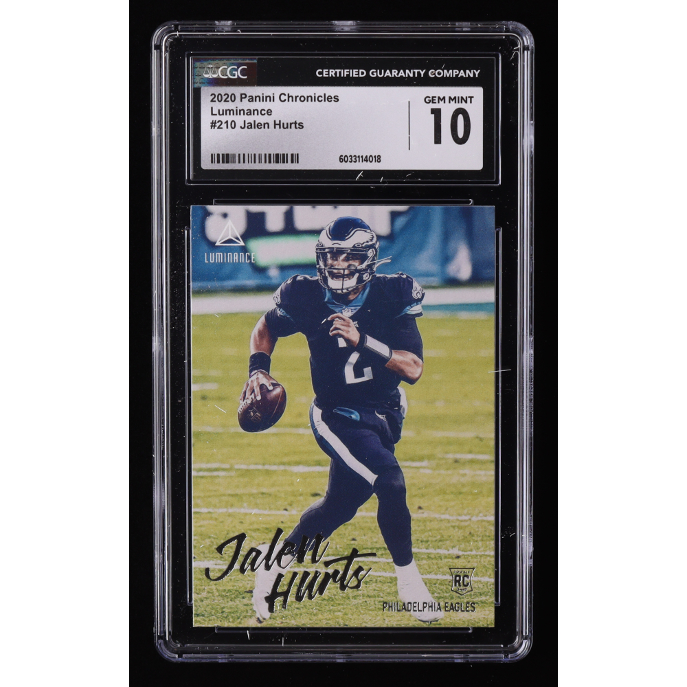 Jalen Hurts 2020 Panini Chronicles Luminance #210 RC (CGC 10) at PristineAuction.com