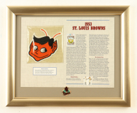 1953 Browns Cooperstown Collections Statistics Commemorative Custom Framed Stat Card With Cloth Uniform Patch at PristineAuction.com