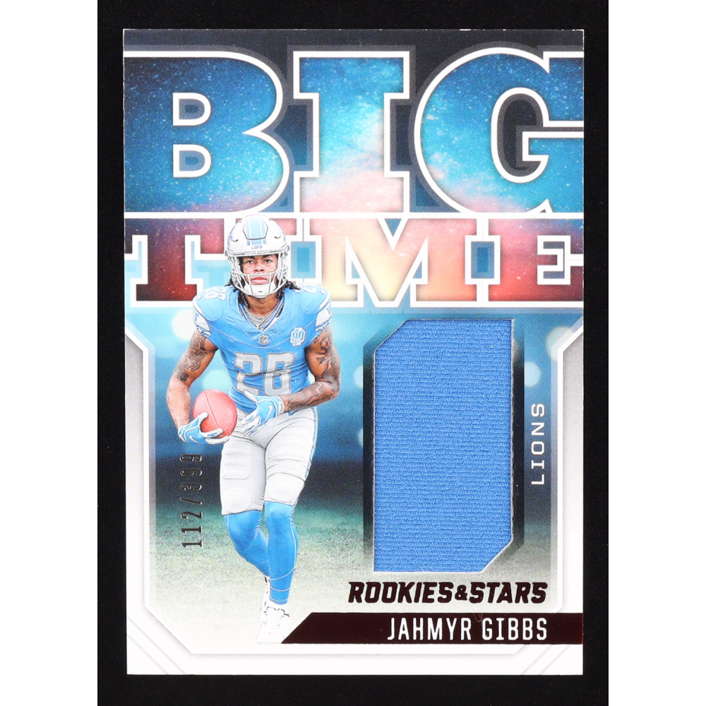 Jahmyr Gibbs 2023 Rookies and Stars Big Time Materials #16 #112/399 RC at PristineAuction.com