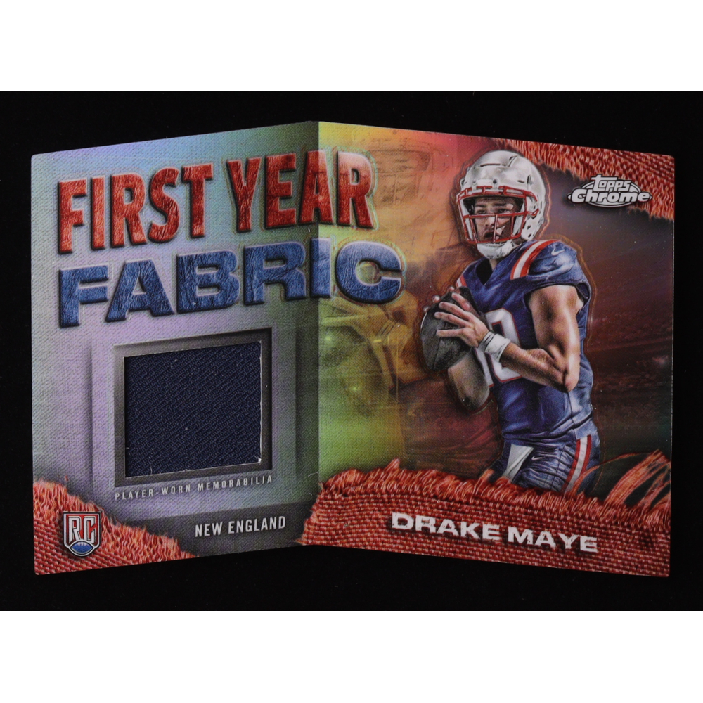 Drake Maye 2024 Topps Chrome First Year Fabrics #FYFDM RC at PristineAuction.com