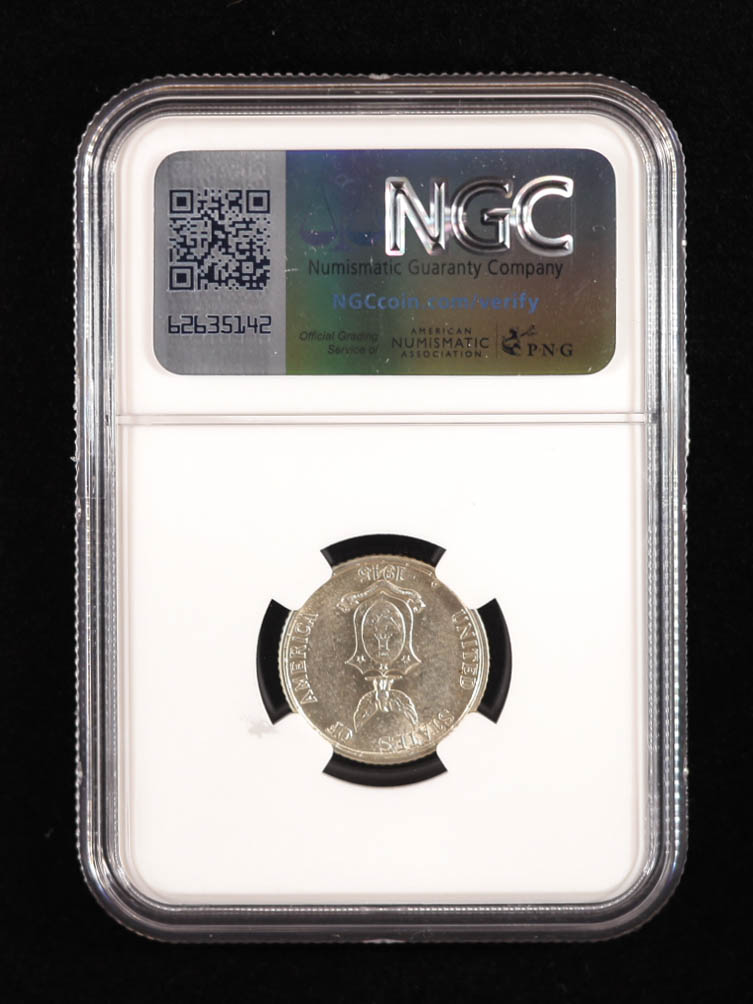 1945-D U.S. Commonwealth of the Philippines 20 Centavos - 75% Silver Coin (NGC Brilliant Details) at PristineAuction.com 1945-D U.S. Commonwealth of the Philippines 20 Centavos - 75% Silver Coin (NGC Brilliant Details) at PristineAuction.com