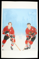 Stan Mikita & Bobby Hull Signed LE Blackhawks "1983 Hall Of Fame" 26x40 Lithograph (Beckett) at PristineAuction.com