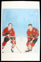 Stan Mikita & Bobby Hull Signed LE Blackhawks "1983 Hall Of Fame" 26x40 Lithograph (Beckett) at PristineAuction.com