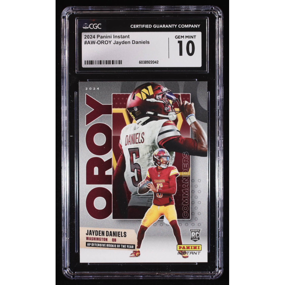 Jayden Daniels 2024 Panini Instant Award Winners #AWOROY RC (CGC 10) at PristineAuction.com