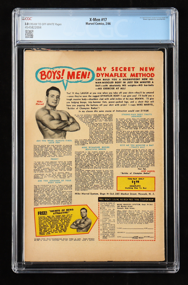 1966 "X-Men" Issue #17 Marvel Comic Book (CGC 3.0) at PristineAuction.com 1966 "X-Men" Issue #17 Marvel Comic Book (CGC 3.0) at PristineAuction.com