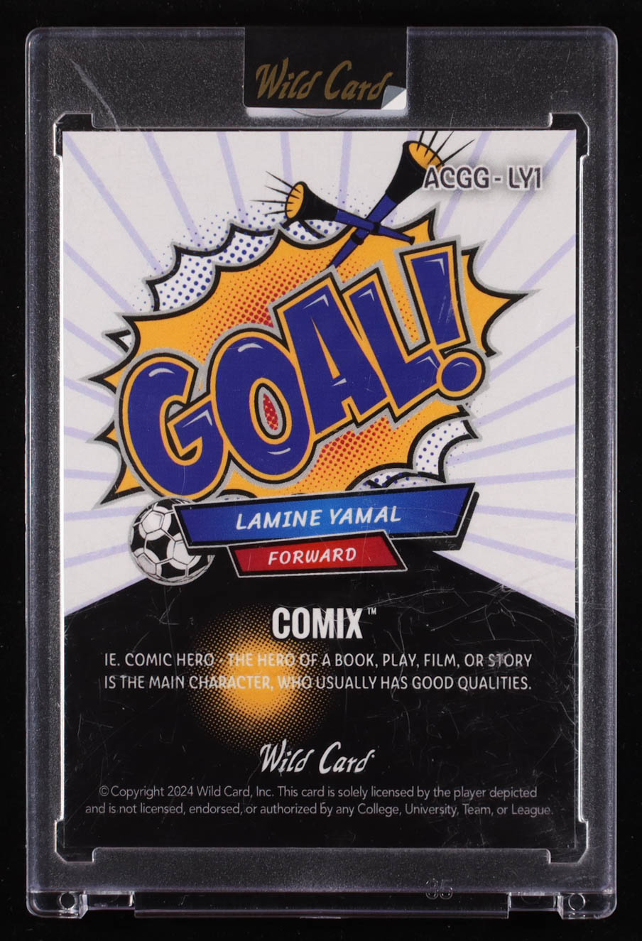 Lamine Yamal 2024 Wild Card Alumination Comix Goal! Kaleidoscope Silver #ACGGLY1 RC #07/10 at PristineAuction.com Lamine Yamal 2024 Wild Card Alumination Comix Goal! Kaleidoscope Silver #ACGGLY1 RC #07/10 at PristineAuction.com