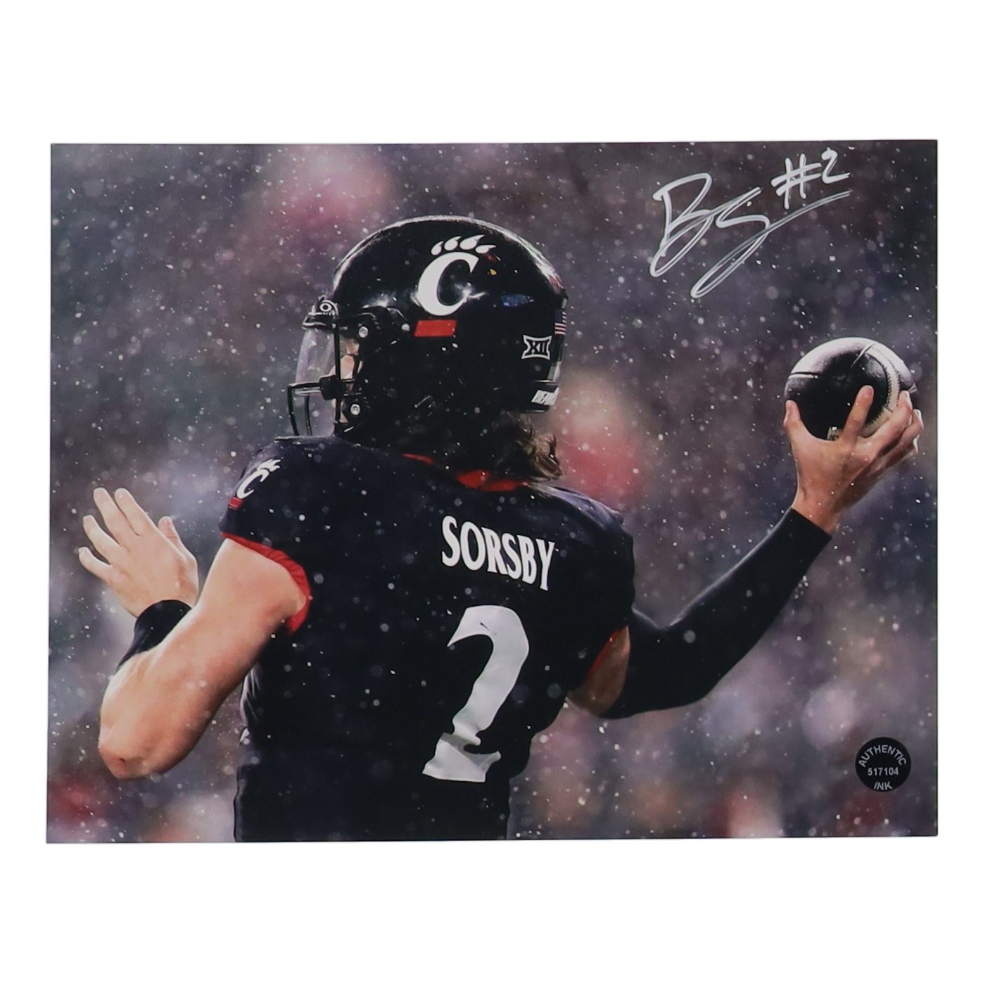 Brendan Sorsby Signed Cincinnati 8x10 Photo Inscribed "#2" (Authentic Ink) at PristineAuction.com Brendan Sorsby Signed Cincinnati 8x10 Photo Inscribed "#2" (Authentic Ink) at PristineAuction.com