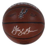 George Gervin Signed Spurs Logo Basketball (Schwartz) at PristineAuction.com