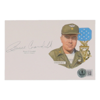 Bruce P. Crandall Signed 5.25x7.5 Cut with Portrait (Beckett) at PristineAuction.com