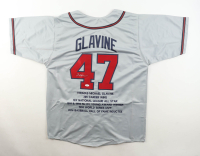 Tom Glavine Signed Career Highlight Stat Jersey (JSA) at PristineAuction.com