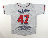 Tom Glavine Signed Career Highlight Stat Jersey (JSA) at PristineAuction.com