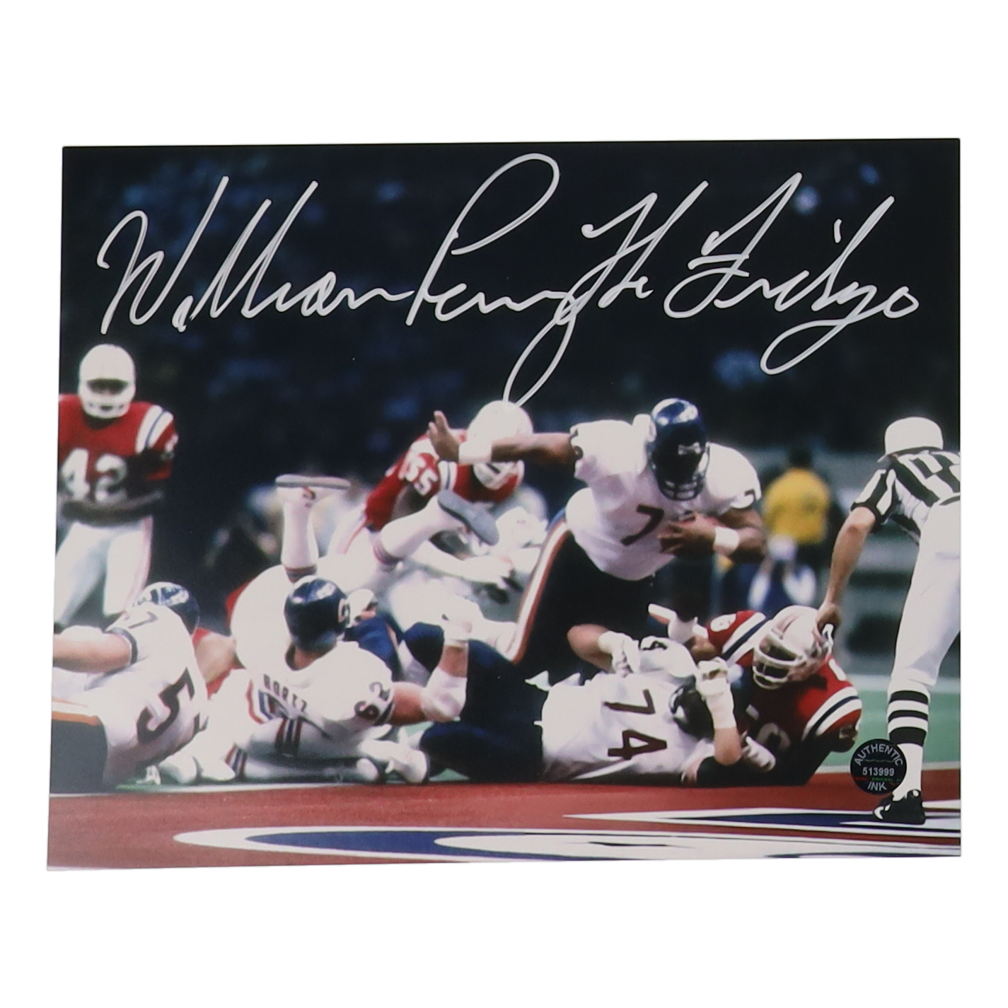 William Perry Signed 8x10 Photo Inscribed "The Fridge" (Authentic Ink) at PristineAuction.com William Perry Signed 8x10 Photo Inscribed "The Fridge" (Authentic Ink) at PristineAuction.com