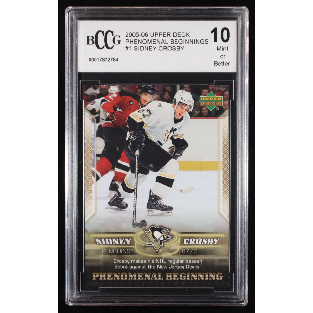 Sidney Crosby 2005-06 Upper Deck Phenomenal Beginnings #1 RC (BCCG 10) at PristineAuction.com