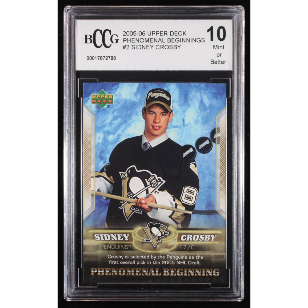 Sidney Crosby 2005-06 Upper Deck Phenomenal Beginnings #2 RC (BCCG 10) at PristineAuction.com