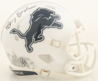 Barry Sanders Signed Lions Salute to Service Alternate Speed Mini Helmet (Schwartz) at PristineAuction.com
