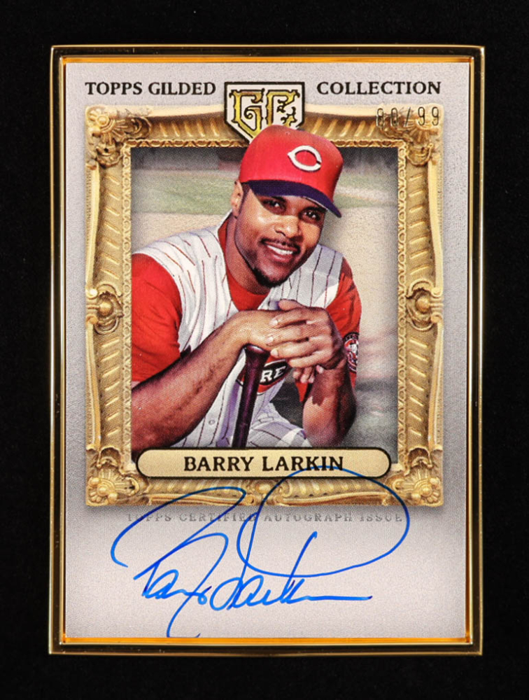 Barry Larkin 2024 Topps Gilded Collection Gold Framed Hall of Famers Autographs #HAFABL #80/99